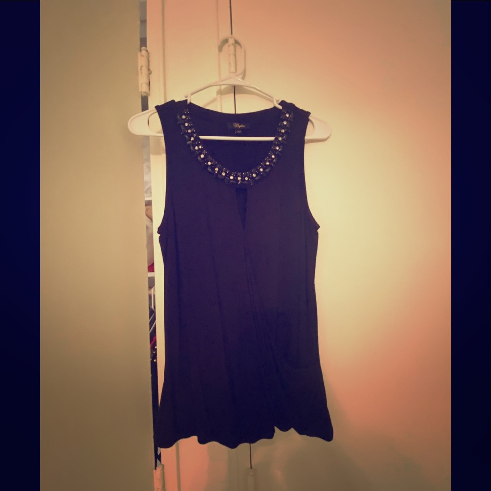 CUPIO Sleeveless with needed collar black large
